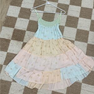 Boho Brazil multi-color sundress. Size medium. Adjustable straps.